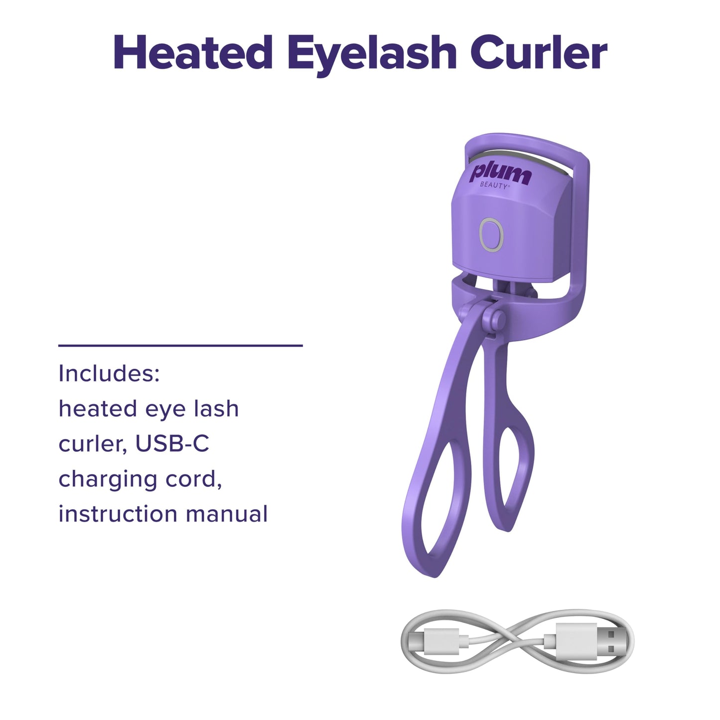 Plum Beauty Lash Lift Off Heated Eyelash Curler USB-C Rechargeable Electric