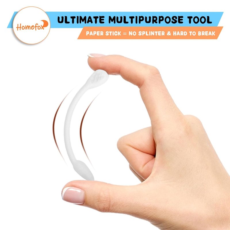 Organic Cotton Swabs - XL Double-Sided Precision Tips | 500 Count, Flattened Pointed Design, White