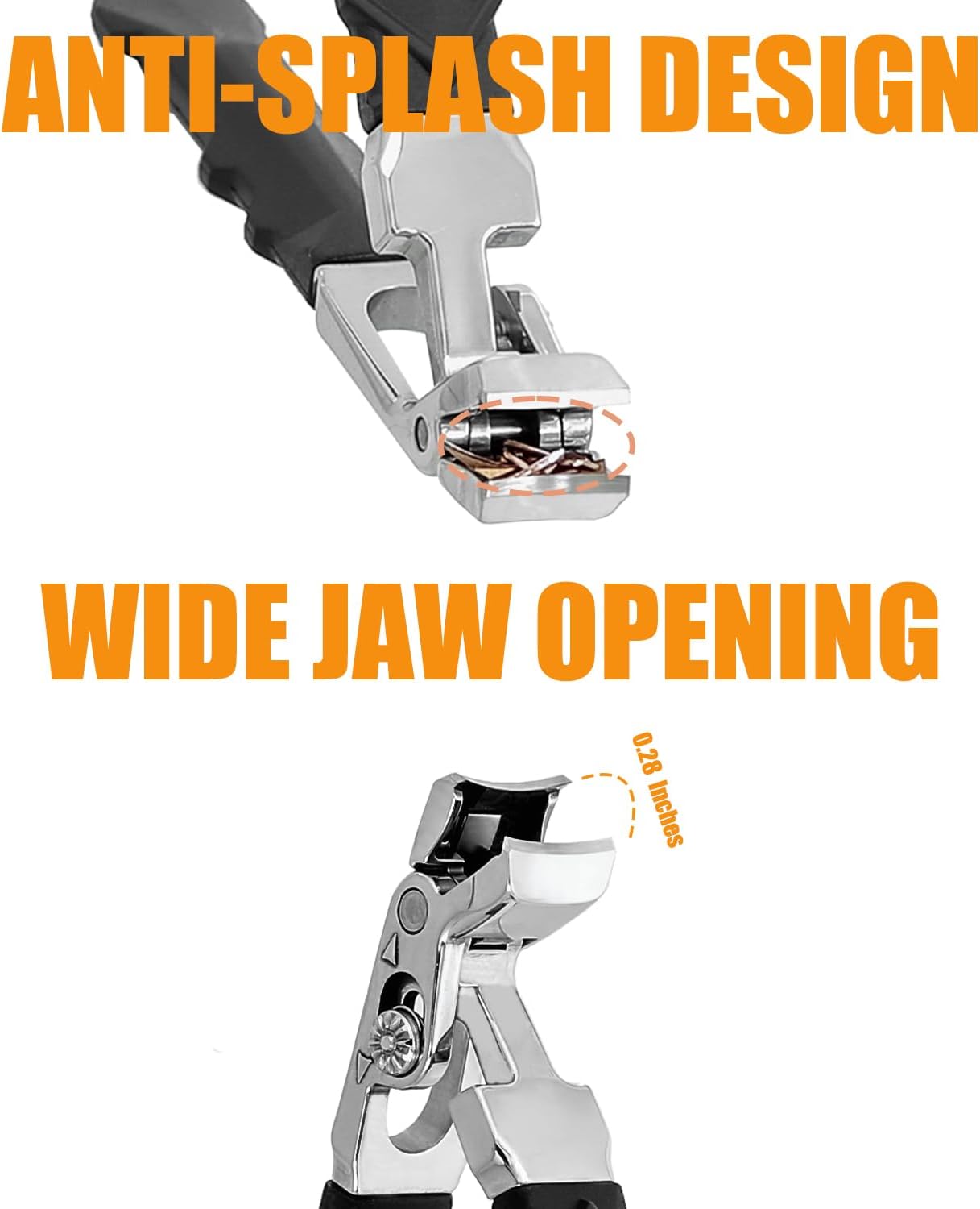 Heavy Duty Angled Head Wide Jaw Clippers - Ingrown Toenail & Thick Nail Cutter for Seniors | Long Handle, 4 Pcs