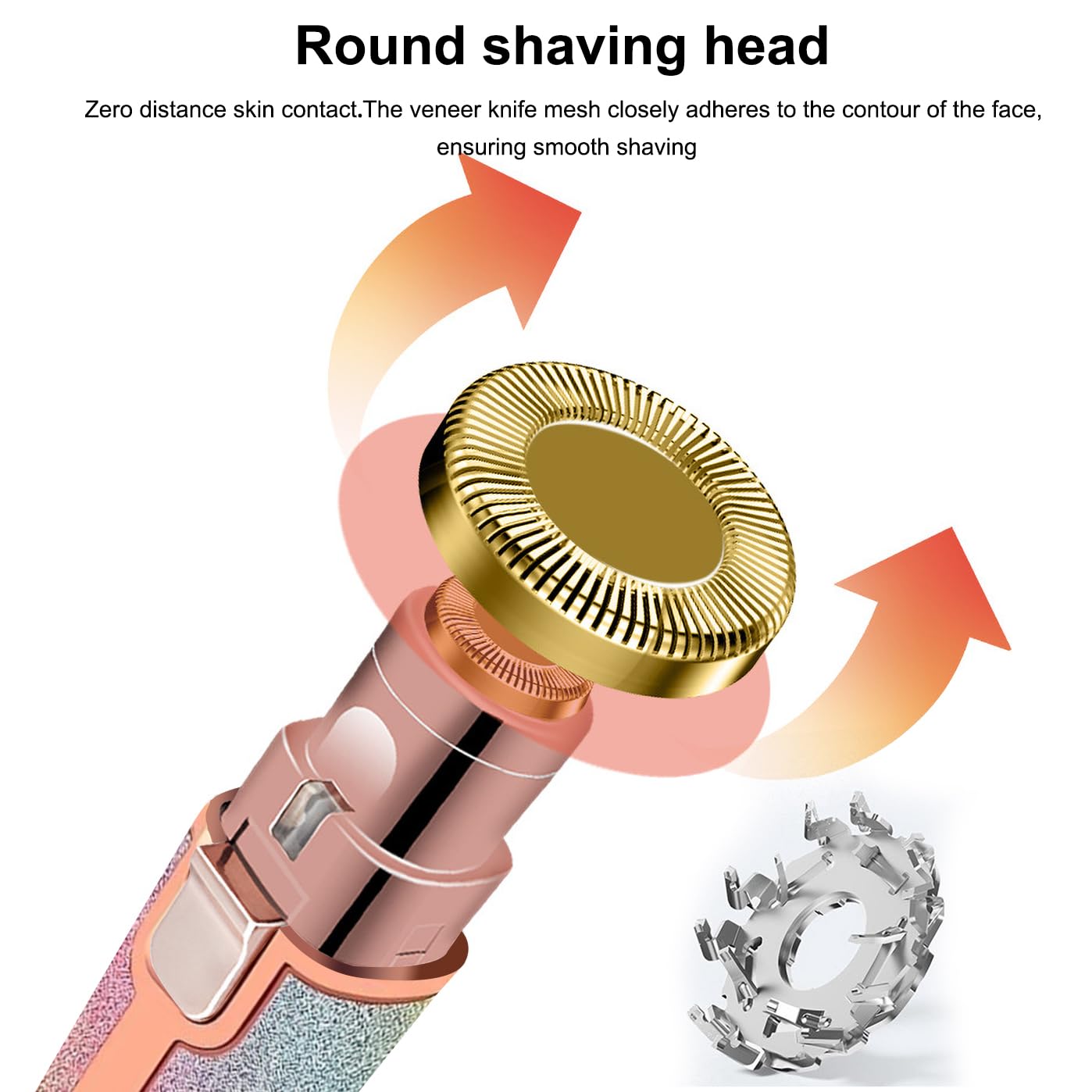 2 in 1 Facial Hair Remover & Eyebrow Trimmer for Women - Rechargeable Electric Trimmer with LED Light, IPX6 Waterproof Painless Flawless Hair Remover, Portable Facial and Eyebrow Trimmer