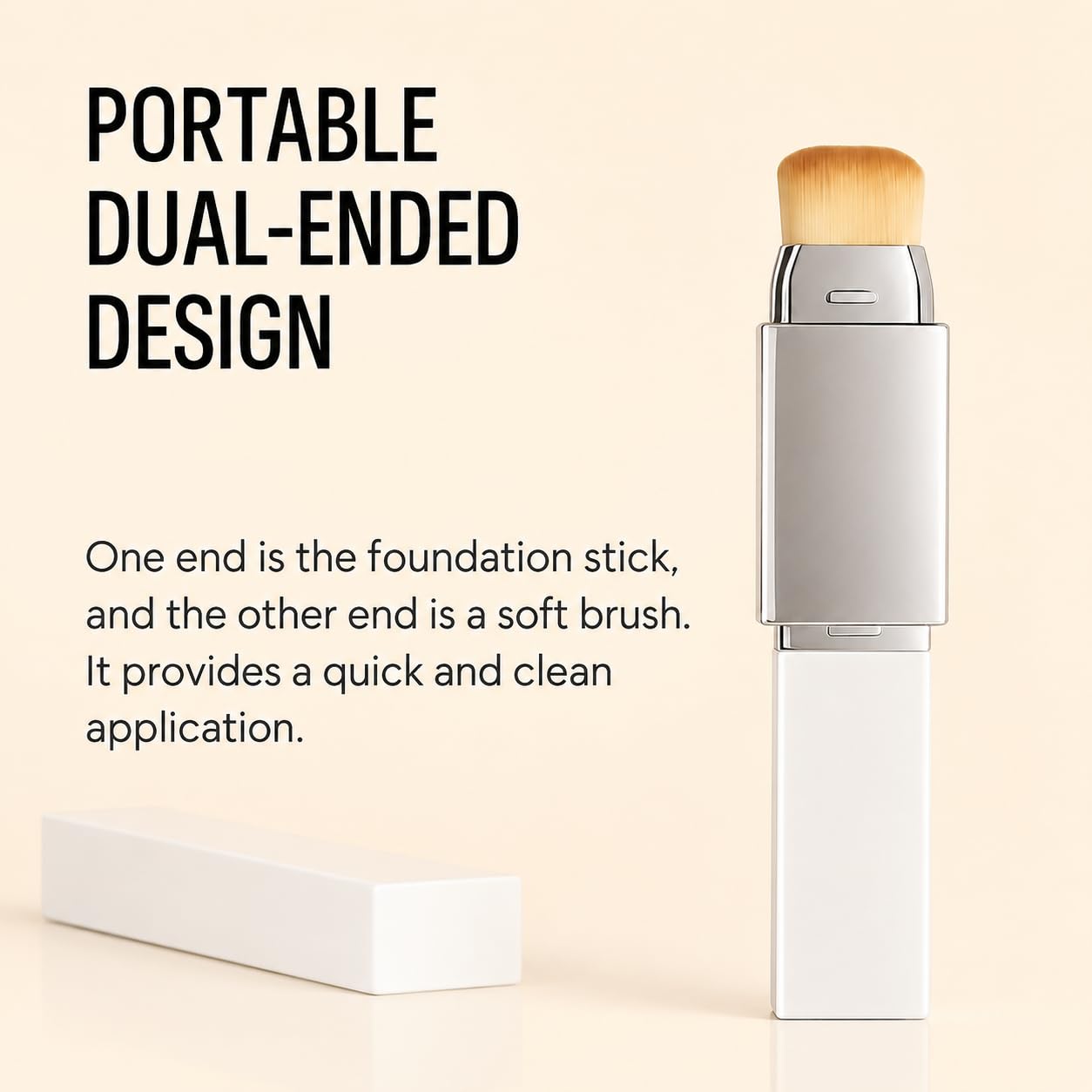 Color Changing Foundation Stick with Volufiline & Collagen – Blanc Cover Cream Stick – Korean Concealer Foundation Sticks for Dewy Skin– Makeup Foundations Sticks with Detachable Brush (White)