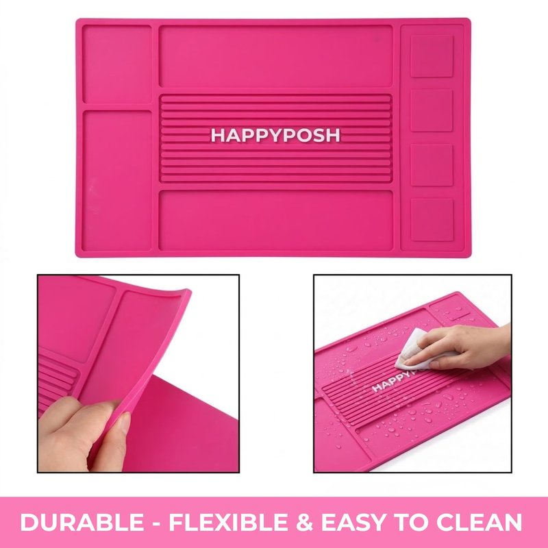Magnetic Barber Mat, Magnetic Barber Mats For Clippers and Supplies, Barbershop Pad for Station, Beauty Salon Table Matt, Barbering Tool Organizer for Pro Hairstylist, Pink