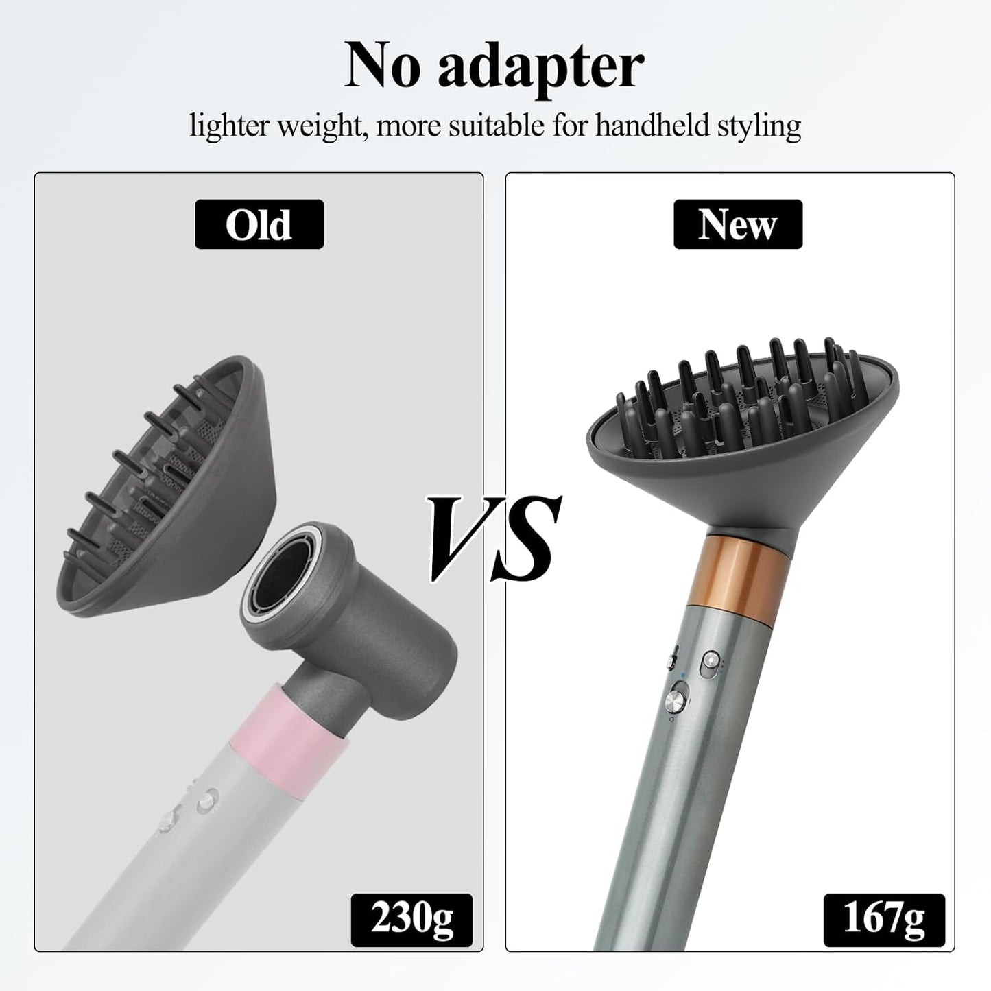 Large Diffuser Attachment for Dyson Airwrap | Upgraded Nozzle for Faster Curl Definition - Grey