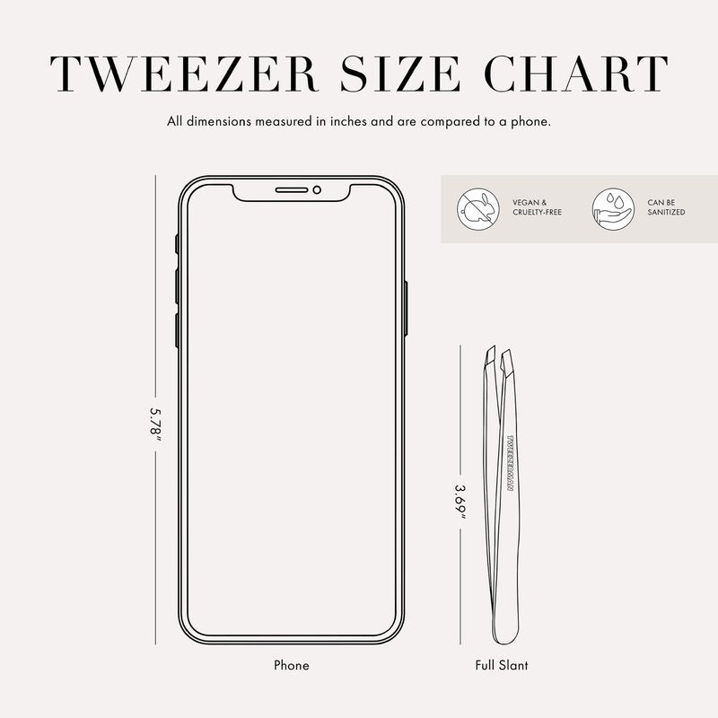 Tweezerman Stainless Steel Slanted Point Tweezer - Eyebrow Precision Tweezers, Facial And Ingrown Hair Removal (Classic Stainless)