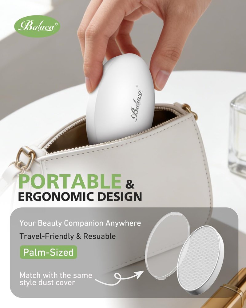 BALUCA Crystal Hair Eraser for Women and Men, Painless Glass Crystal Hair Removal Tool for Legs, Arms, Back, Reusable Exfoliating Hair Remover with Gentle Skin Smoothing, White