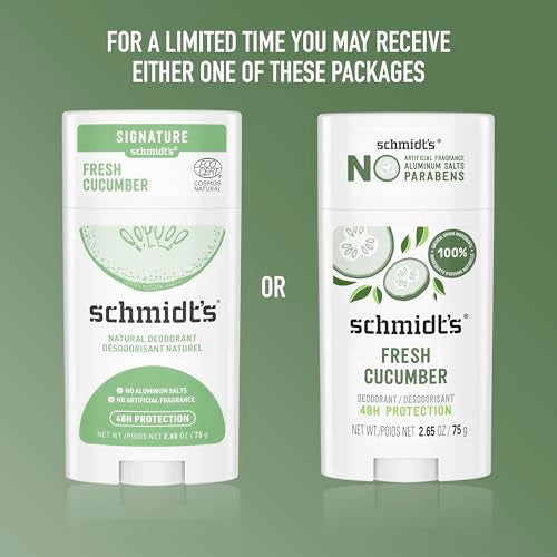 Schmidt's Vegan Deodorant Fresh Cucumber - 24-Hour Odor Protection