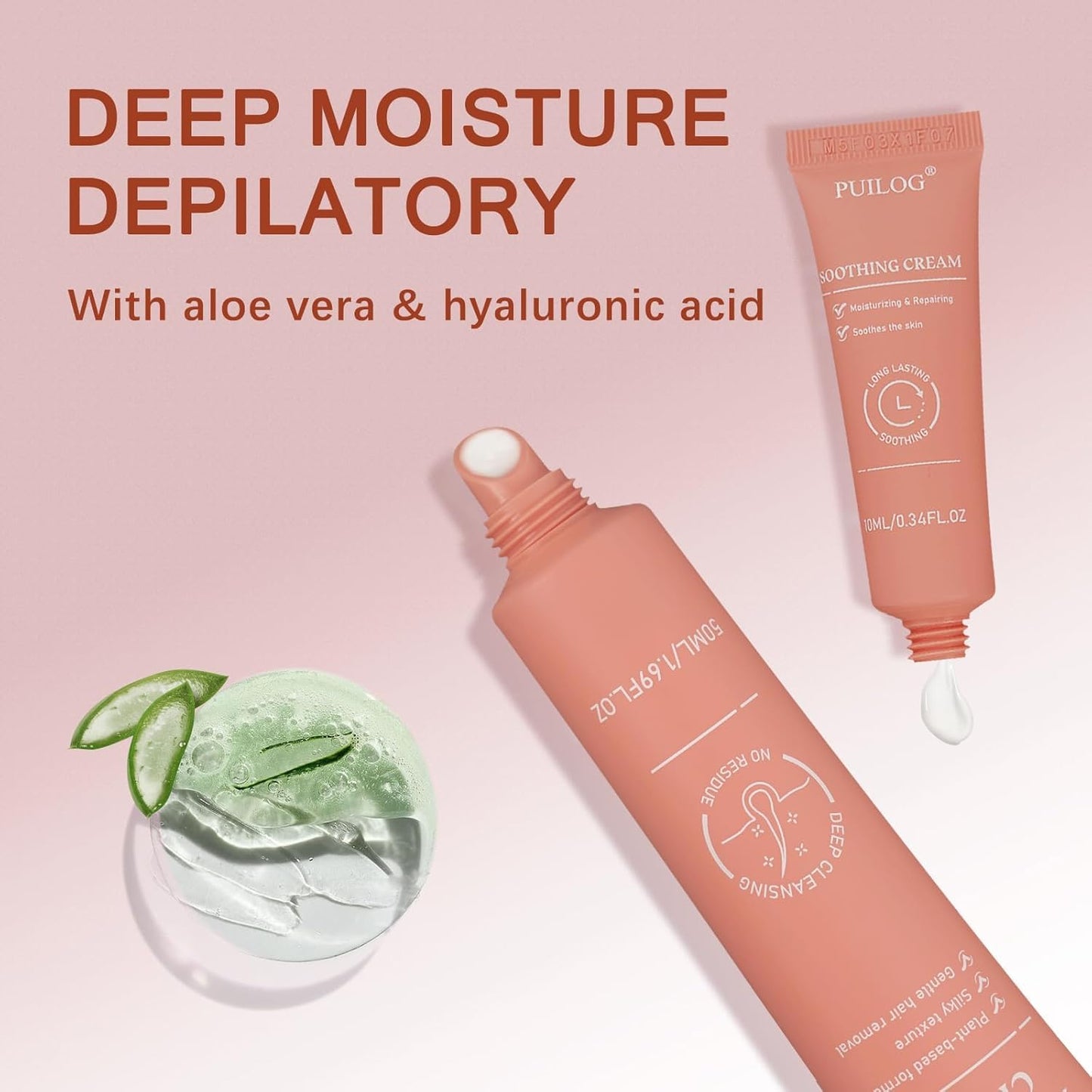Gentle Facial Hair Removal Cream Kit for Women | Painless Depilatory Cream for Sensitive Skin - 2.37 Fl. Oz