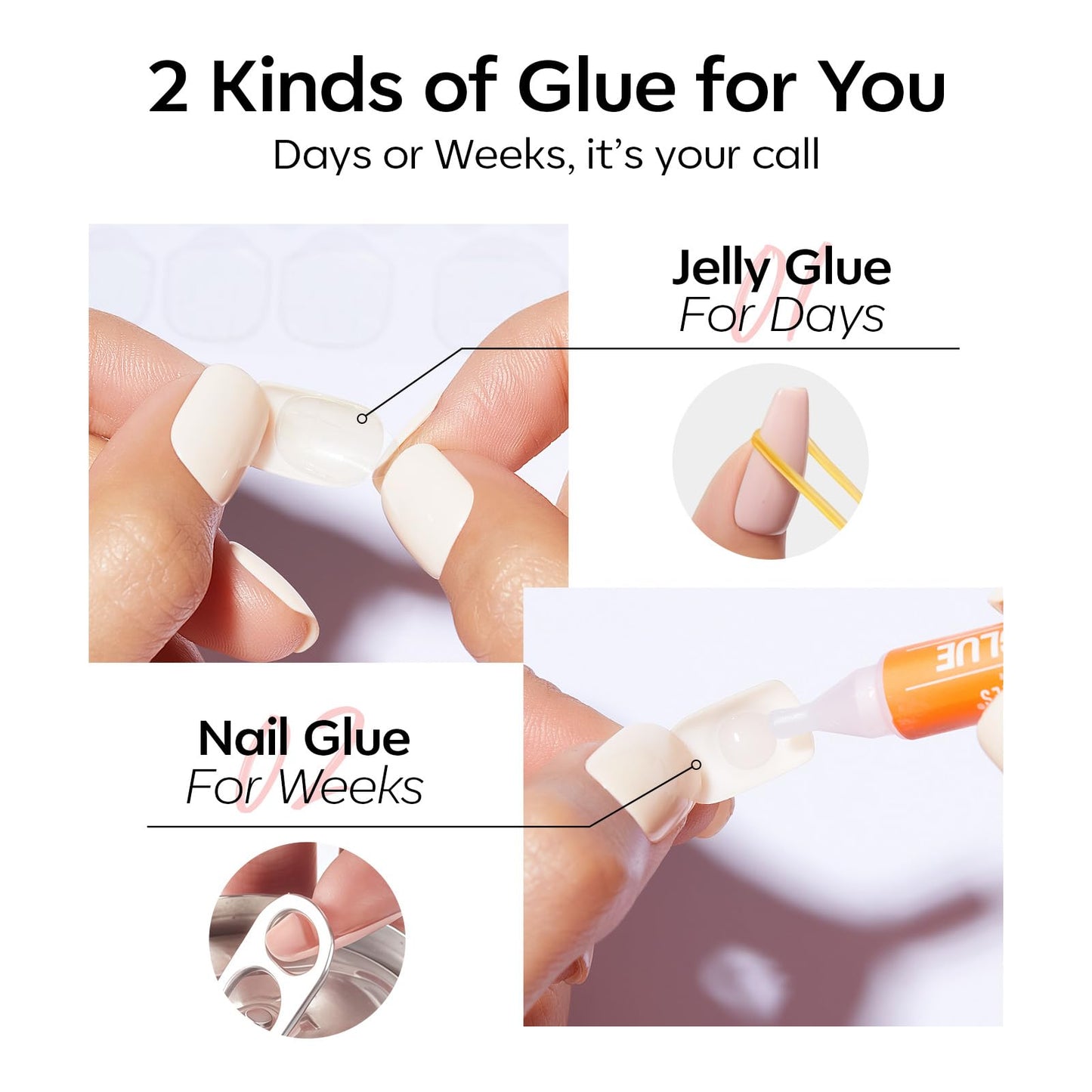 Modelones Chrome Pink Press on Nails, Summer Pearl Short Almond Fake Nails, Reusable Nail Kit with Nail Glue Adhesive Tabs Mini Nail File, Nails Press Ons 32 Pcs 16 Sizes
