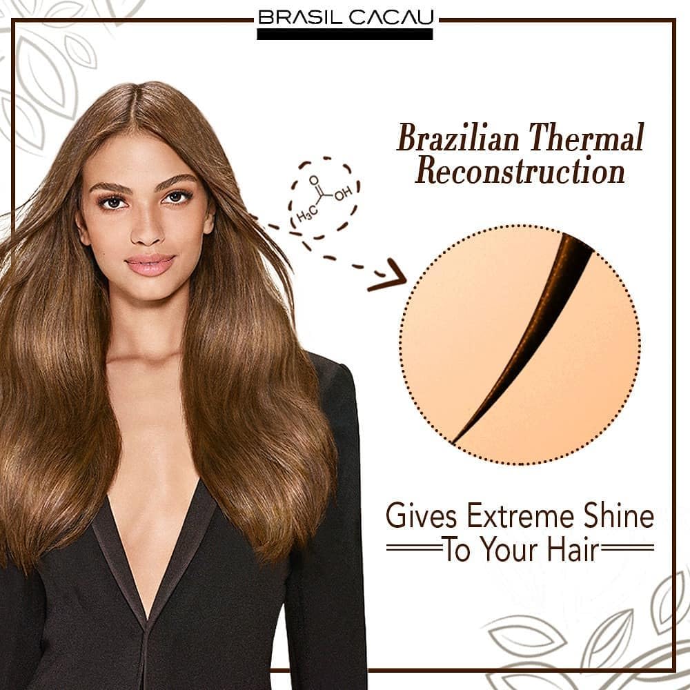 Brasil Cacau Keratin Thermal Treatment - 3-Step Hair Repair System for Smooth, Shiny Hair