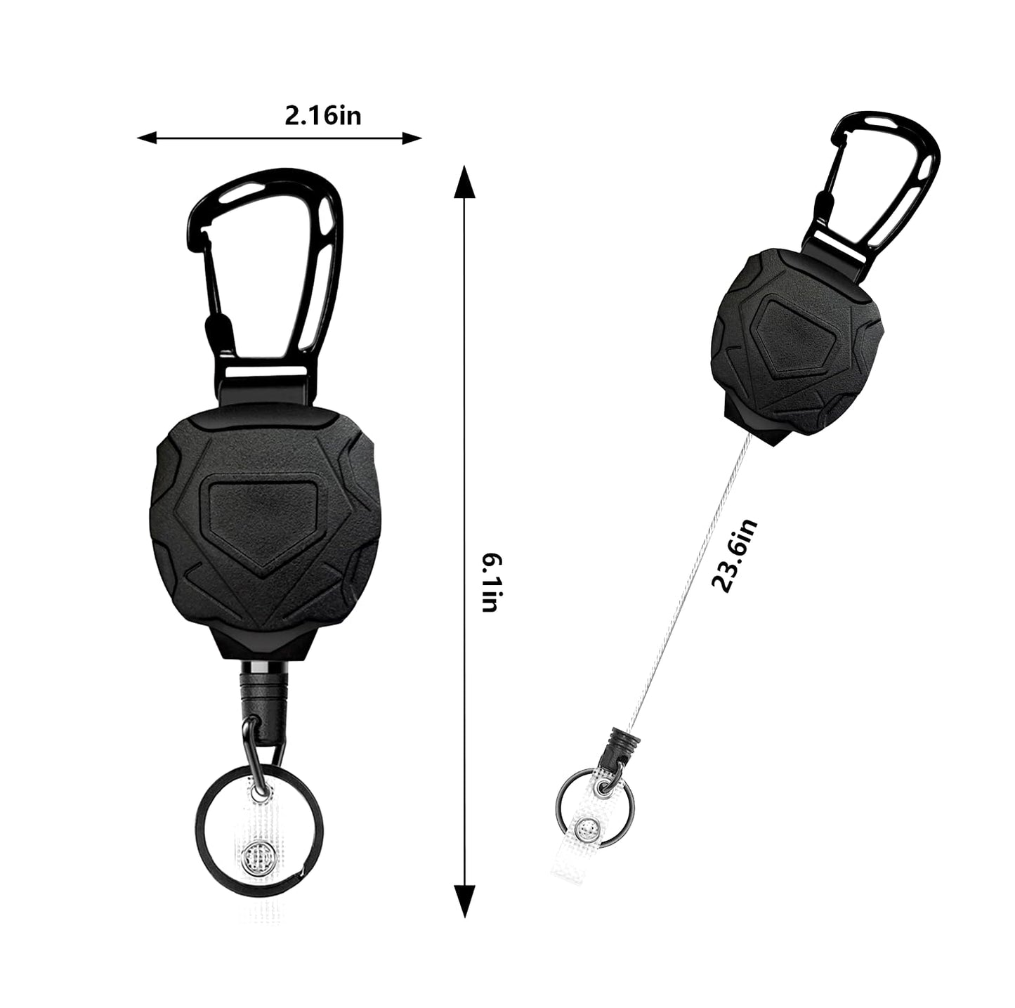 Tactical Badge Holder - Retractable Clip Heavy Duty Reel, Keychain, ID Card Holder (Black G)