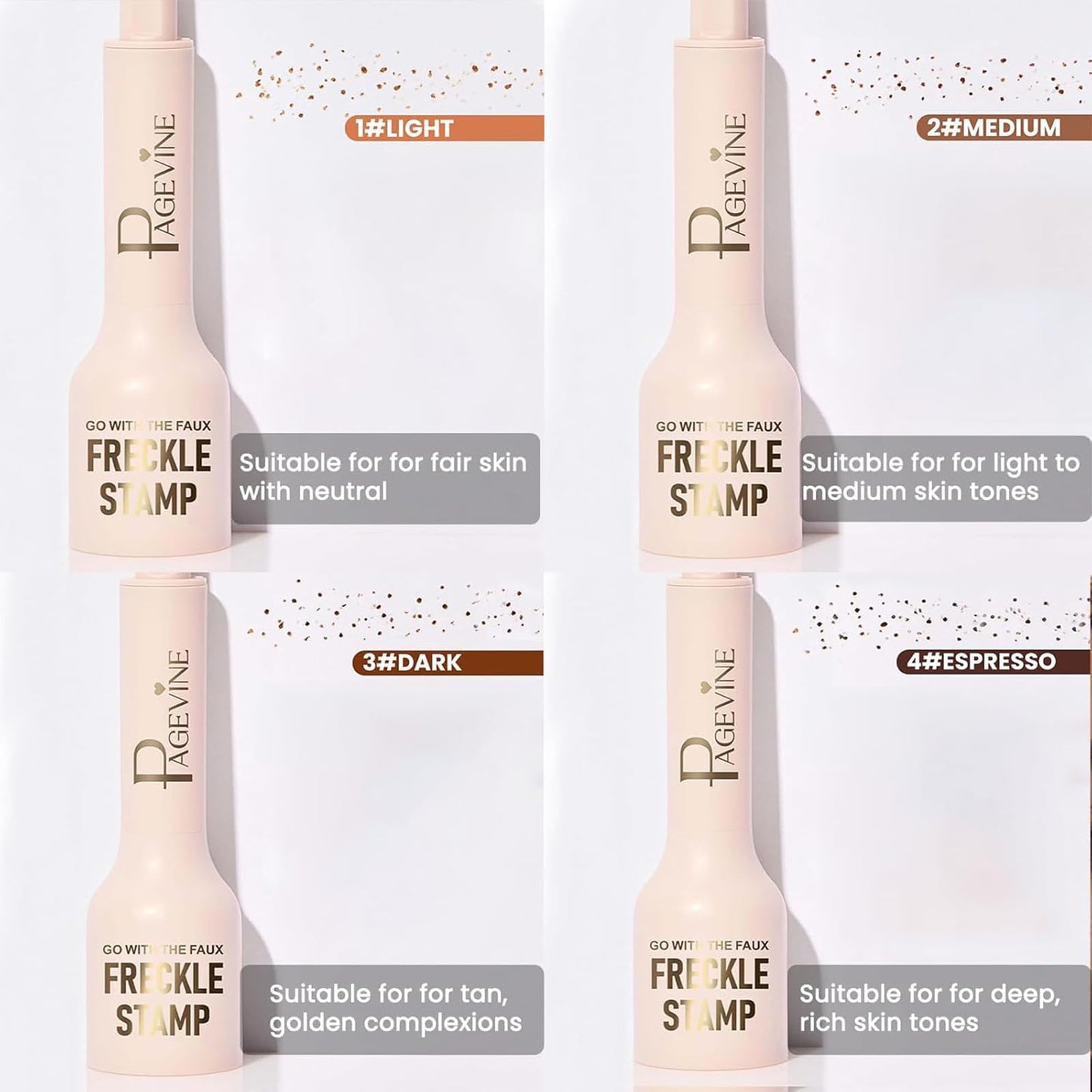 Freckle Stamp Pen,Fake Freckles Stain Marker Pencil Tool for Natural and Lifelike Sunkissed Face Freckle Makeup for Waterproof and Long-Lasting,Quick Dry 5-Point Faux Freckle Stamp Cushion, 01 Light