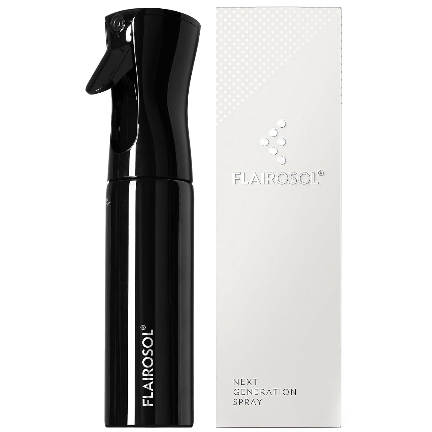 FLAIROSOL Continuous Spray Bottle - Ultra Fine Mist Hair & Plant Mister | 10.1oz/300ml, Black