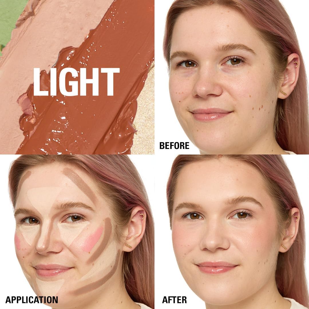 Revolution Everything Base Face Icon Palette - Multi-Use Cream Contour, Concealer & Highlighter | Vegan, Light