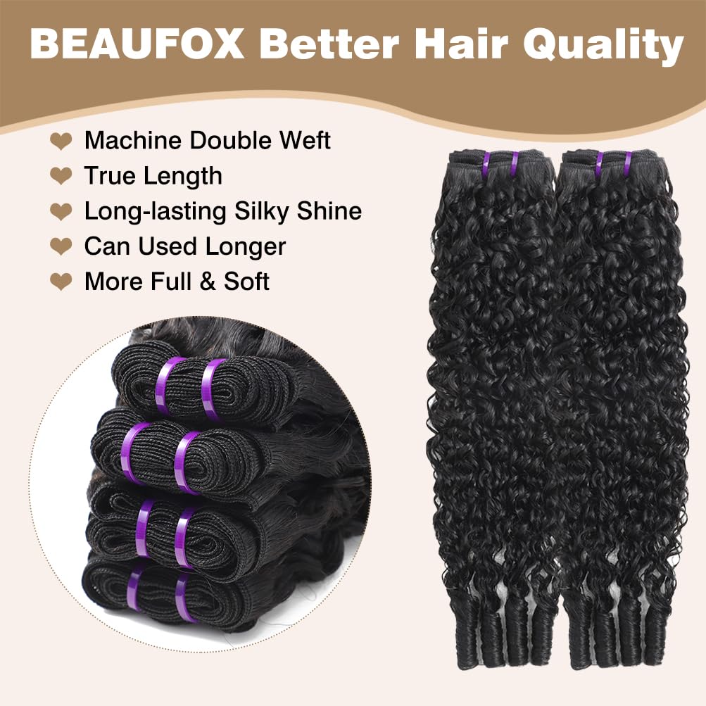 Human Hair Bundles Burmese Curly20 22 24 26 Inches 3C4A Water Curly Hair Bundles with Spiral Curly End Real Human Hair 100% Unprocessed Virgin Remy Hair Quick Weave Natural Black