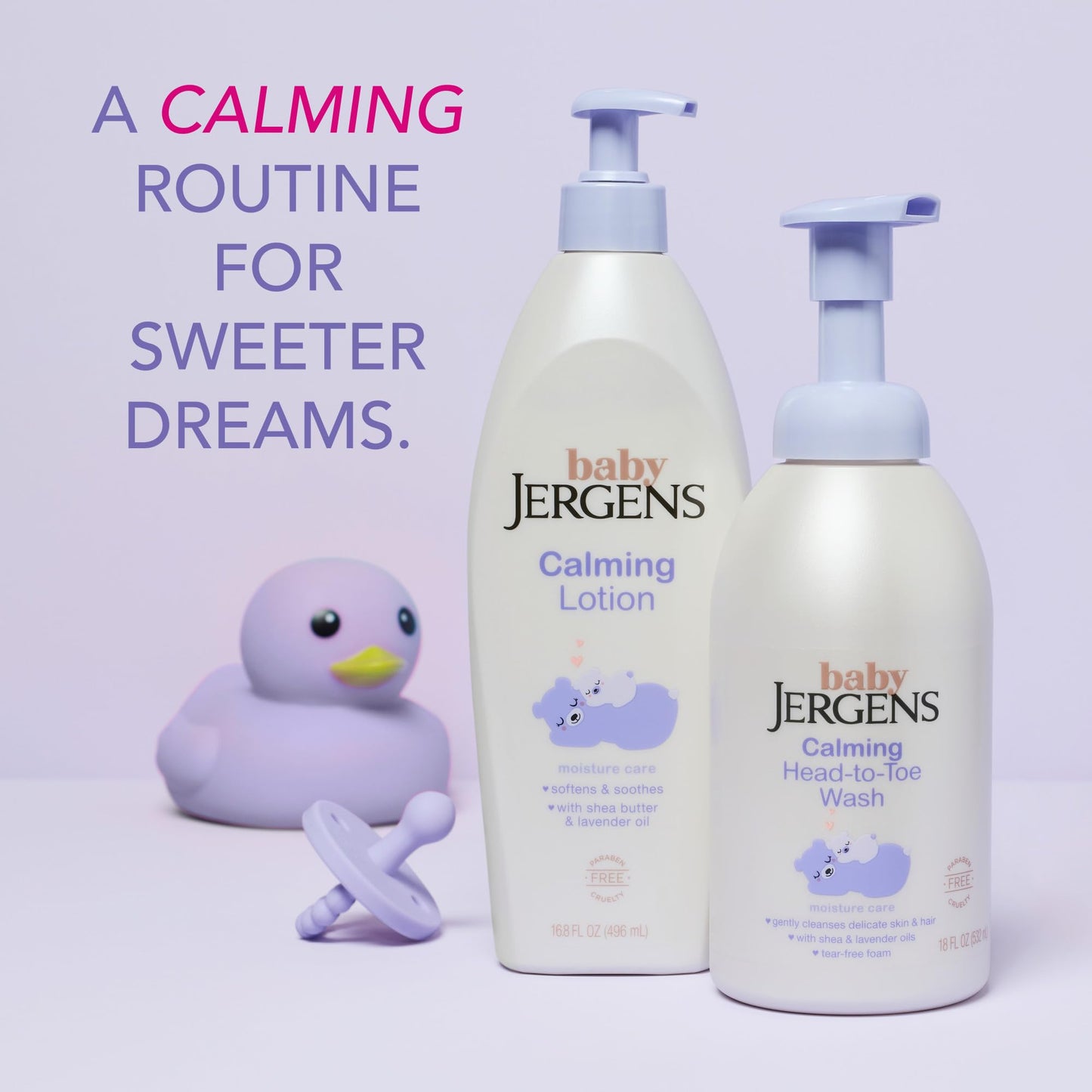 Jergens Baby Calming Lotion, Baby Calming Lotion, Lavender Baby Lotion, Baby Moisturizer with Shea Butter and Lavender Oil, 16.8 Fl Oz