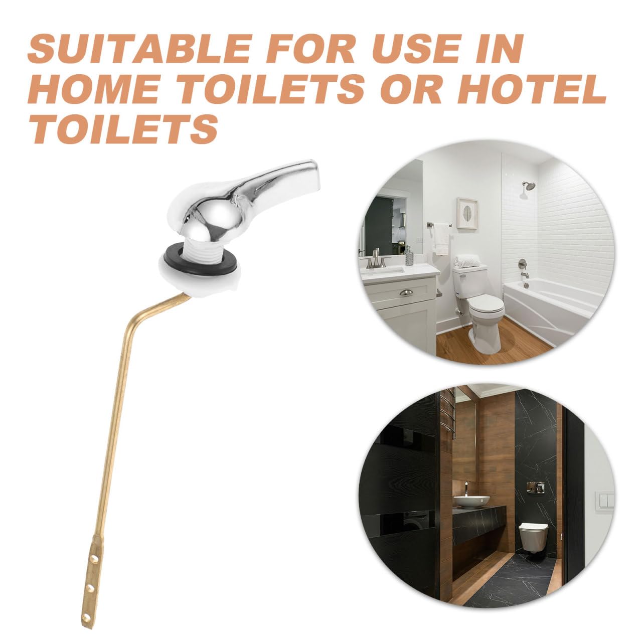 POPETPOP Toilet Handle Replacement Lever for Side Flush Toilet Tank Universal Flush Handle Easy Install Accessory for Home and Hotel Bathrooms 8.26X3.93X1.37 Inches