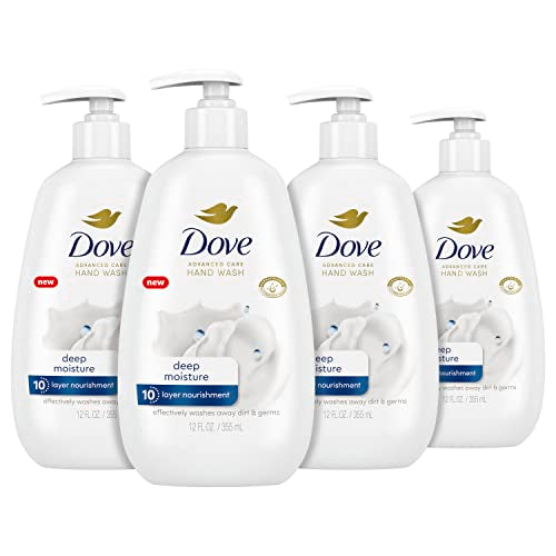 Dove Advanced Care Deep Moisture Hand Wash, 12 oz (Pack of 4)