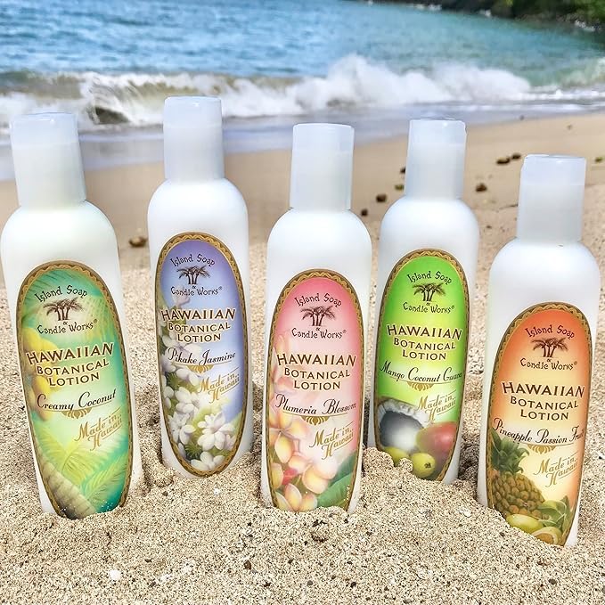 Island Soap & Candle Works Botanical Coconut Body Lotion 8.5 Fl Oz - Hydrating Hawaiian Moisturizer
