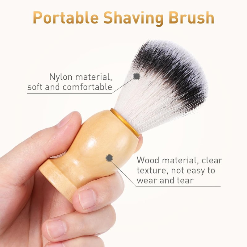 KALLORY Men S Shaving Brush 2-Pack with Soft Synthetic Bristles and Wooden Handle Handcrafted Salon Shave Tool for Beard Cleaning and Shaving Soap Application 4.05X1.22X1.22In