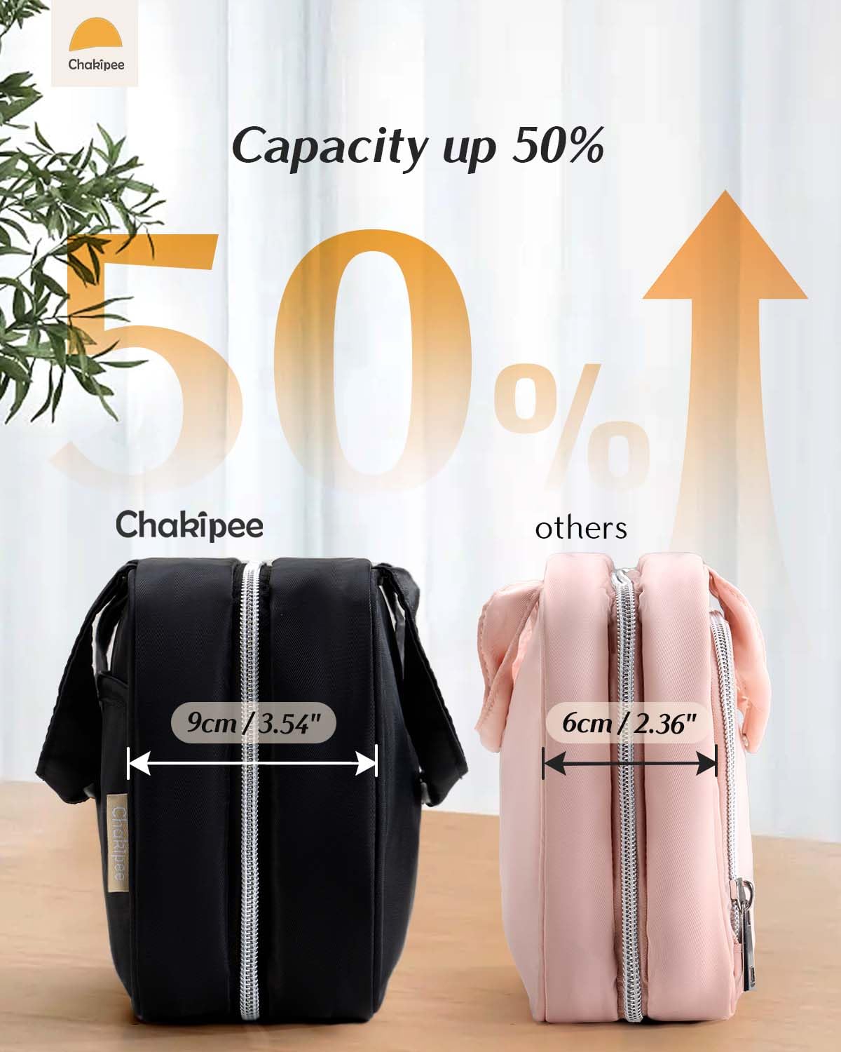 Chakipee Travel Hanging Toiletry Bag for Women - Waterproof Cosmetic Organizer with Clear Window, Lightweight Bathroom Bags for Essentials, Makeup, Shampoo, Toiletries Black, Medium