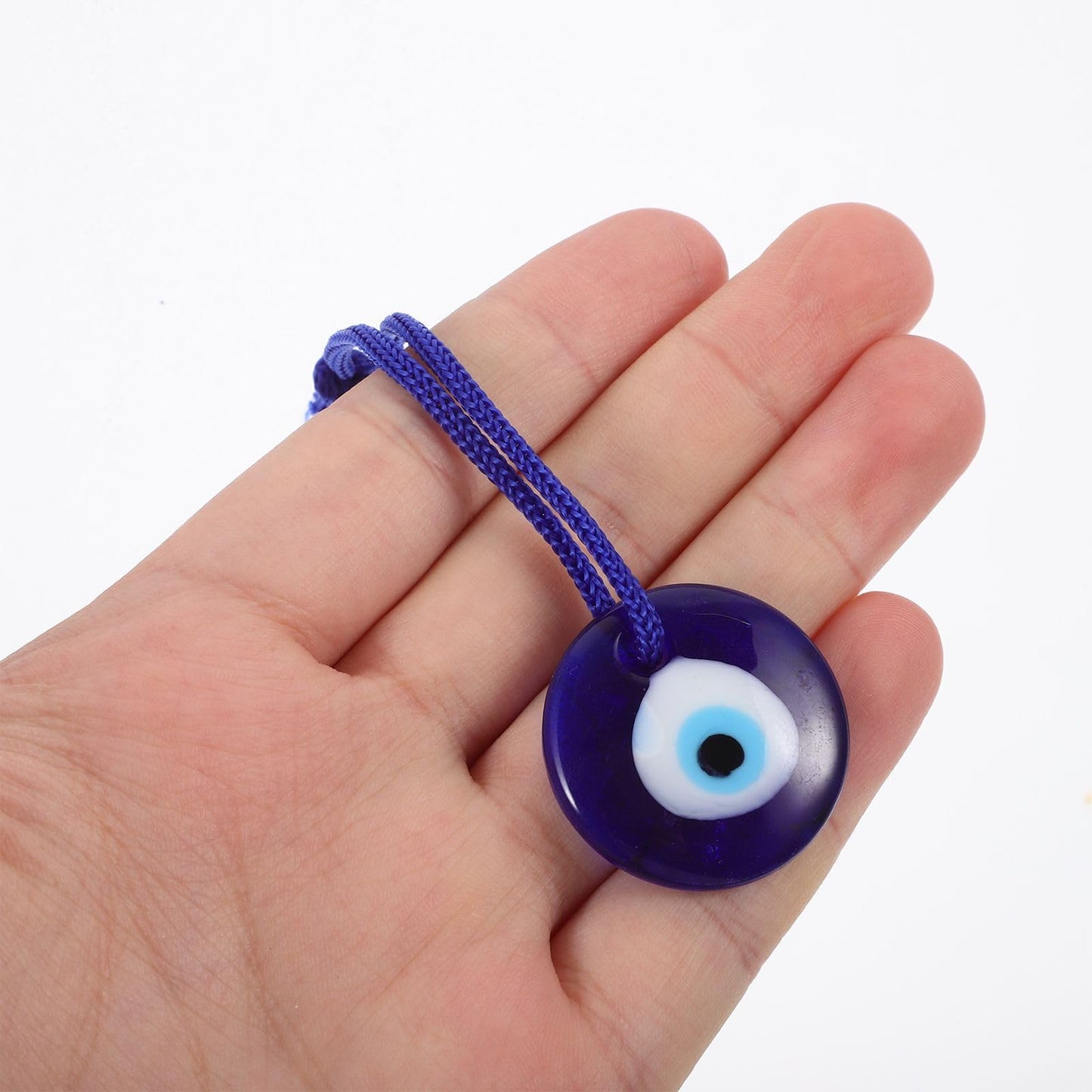 6Pcs Turkish Blue Evil Eye Hanging Decor Glass Eye Pendant Ornaments for Wall Decor Unique Turkish Style Blue Eye Beads for Home Decoration and Protection