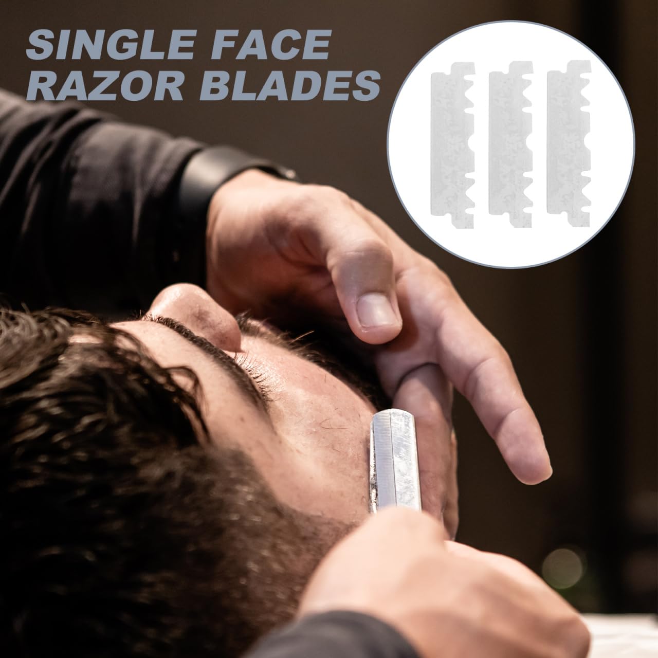 100 Count Single Edge for Men, Professional Barbershop One Blade Refills for Face Shaving, Precision Beard and Mustache Grooming, Fits Folding Straight Razors