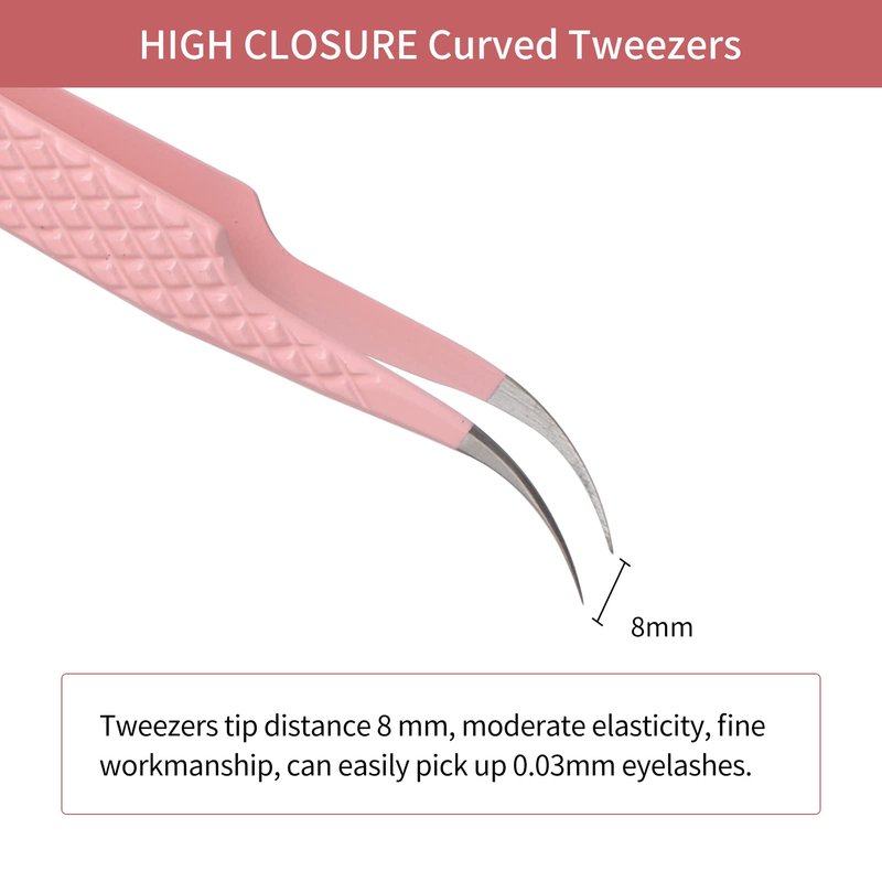 Eyelash Extension Tweezers FADLASH Volume Lash Tweezers Precision Curved Tip Lash Extension Tweezers Isolation & Volume Techniques Professional Application Tools
