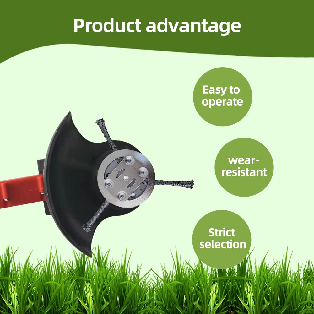 6 Inches Steel Wire Grass Trimmer Head, Upgrade Wire Trimmer Head Replacement for Electric Battery Powered Cordless String Trimmer, Weed Eater, Metal Weed Eater Blade (1, 6 Blade)