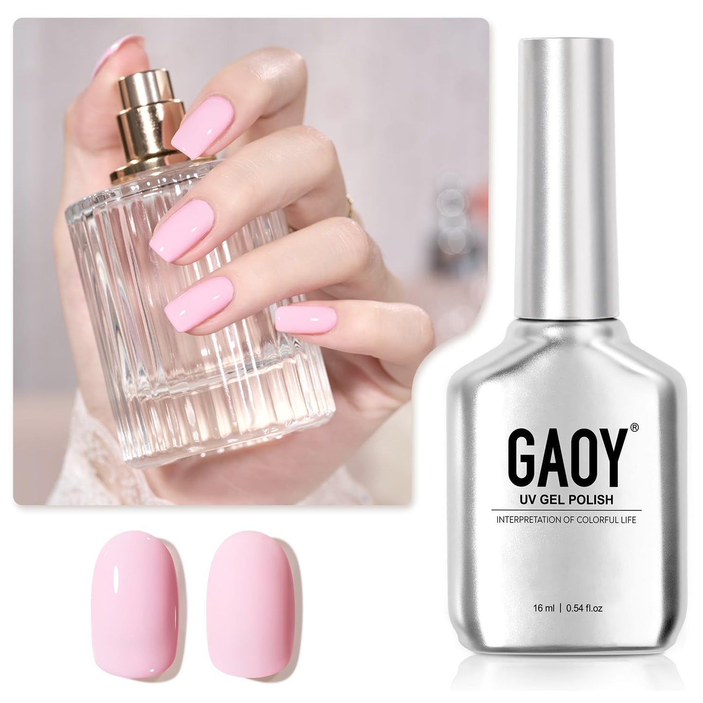 Pastel Gel Nail Polish - 16ml Pink Soak Off UV Light Cure Gel for Spring Summer | Macaron Baby Pink