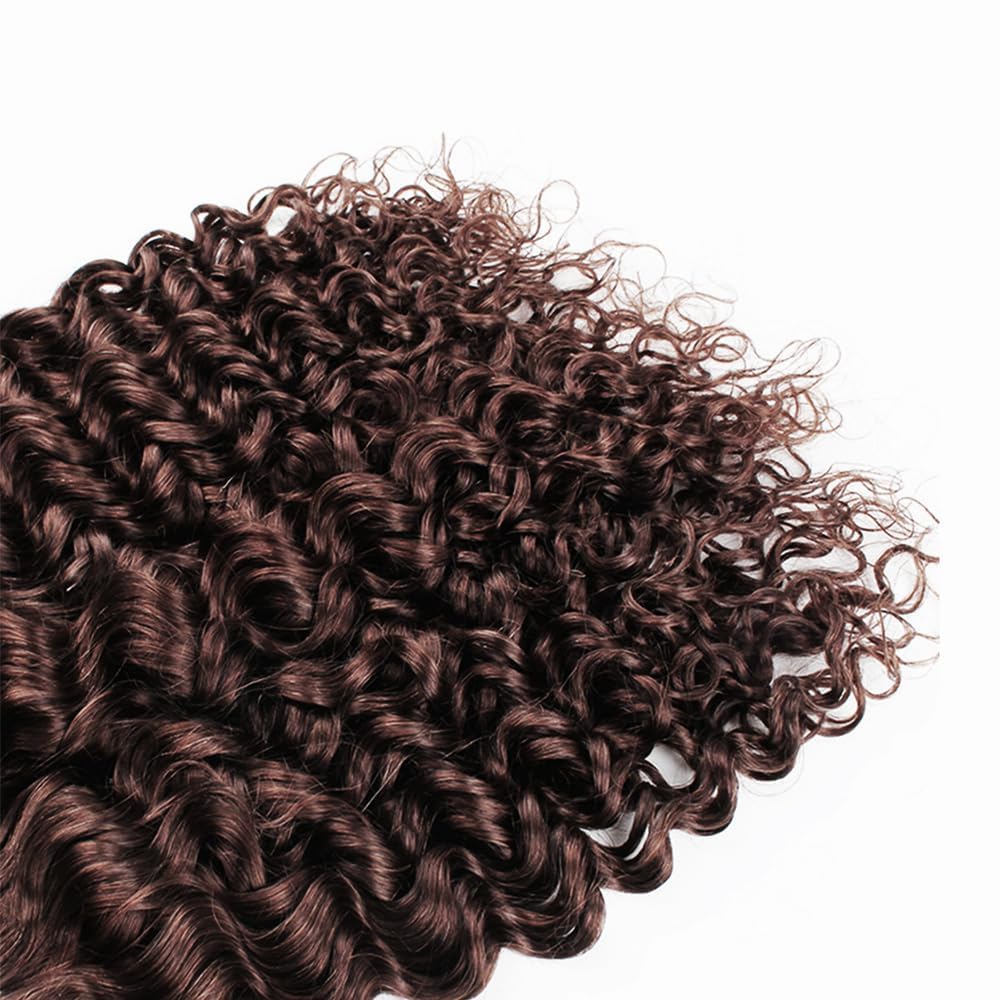 #4 Brown Human Hair Bundle Chocolate Brown Kinky Curly Bundles 16 18 20 inch 10A 100% Unprocessed Brazilian Virgin Hair 3 Bundles Color #4 160g