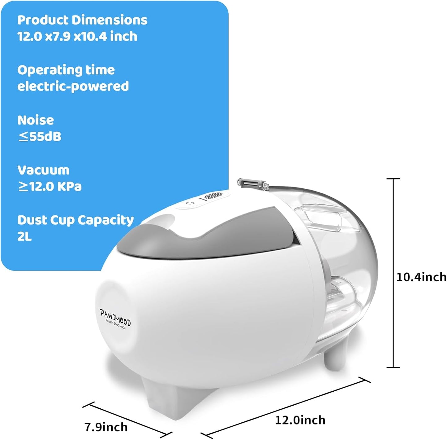 Dog Grooming Vacuum - 6-in-1 Low Noise Pet Grooming Kit with 13000Pa Suction | 2L Dust Cup & Clipper