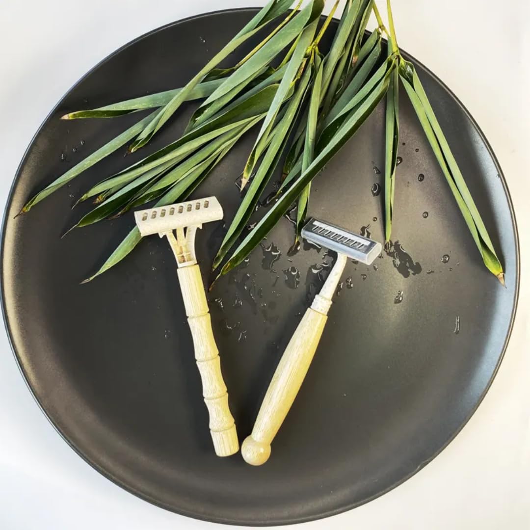 "Bamboo Reusable XOMO Razor Set for Men & Women – Includes 5 Razors
