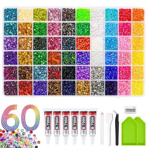 60 Colors Jellyab Bedazzling Kit with 3mm Rhinestones & Tools