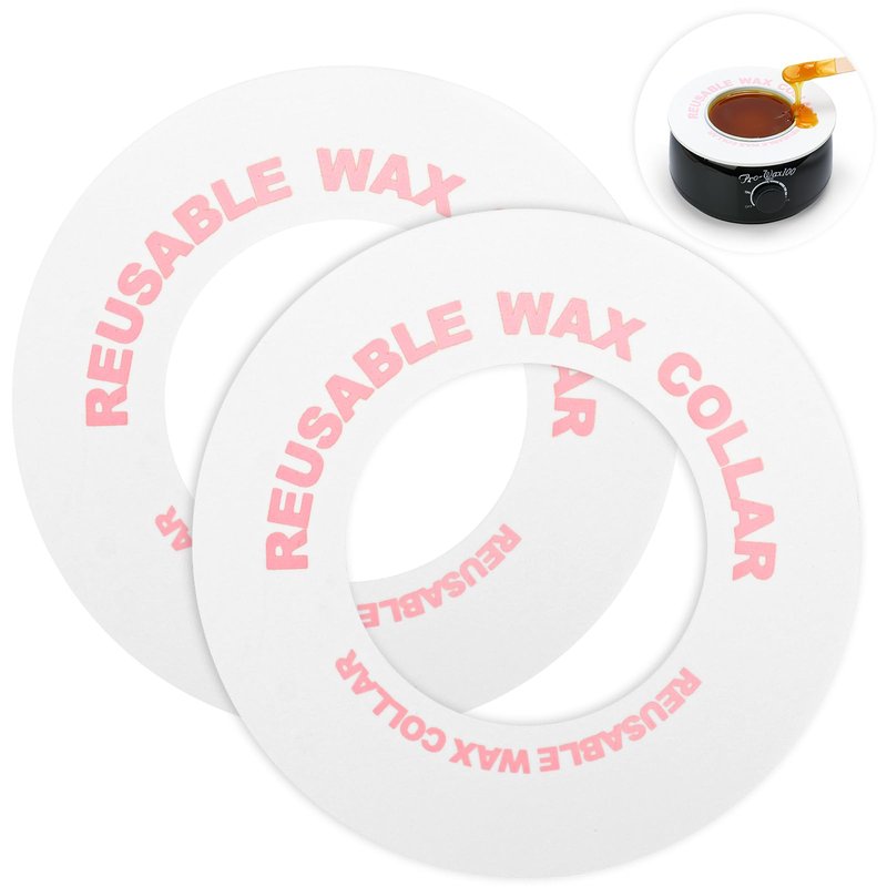 2 PCS Reusable Silicone Wax Collars Fits Most 14 Oz Wax Pot Liner Collar Clean Collars for Wax Warmer Waxing Protection Collars for Esthetician Hair Removal Women Wax Supplies(White)