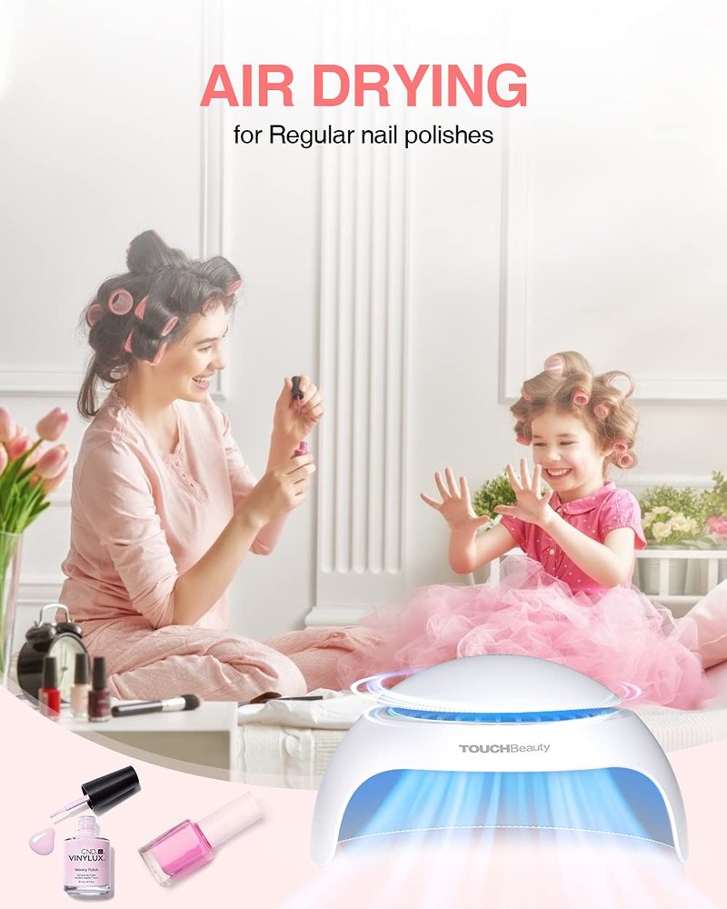 TOUCHBeauty Portable Nail Dryer with Air & 1 Led Nail Lamp Small Size Safe use for Kids Teen Drying Regular Nail Polishes Gift for GirlsTB-2130