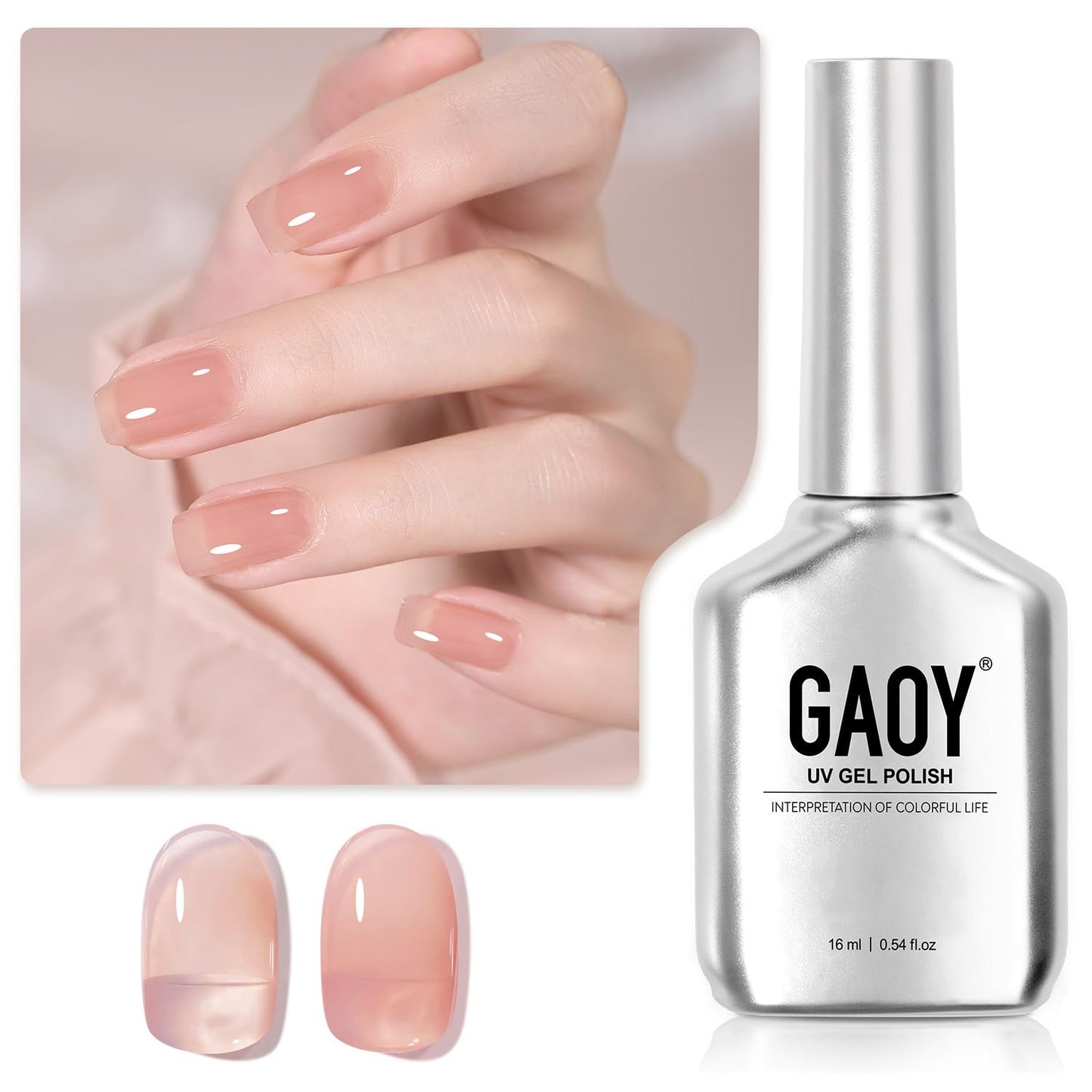 Pastel Gel Nail Polish - 16ml Pink Soak Off UV Light Cure Gel for Spring Summer | Macaron Baby Pink