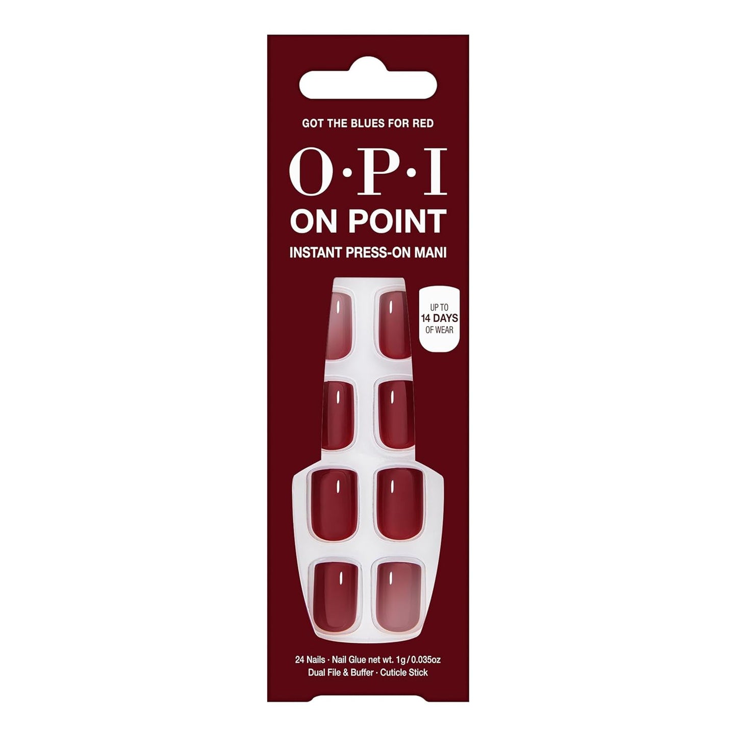 OPI On Point Press On Nails - Short Round & Squoval Nail Art | 24 Count with Glue | Long-Lasting & Reusable