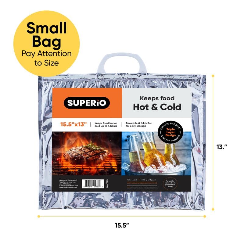 Superio Insulated Food Delivery Bags for Hot & Cold Storage