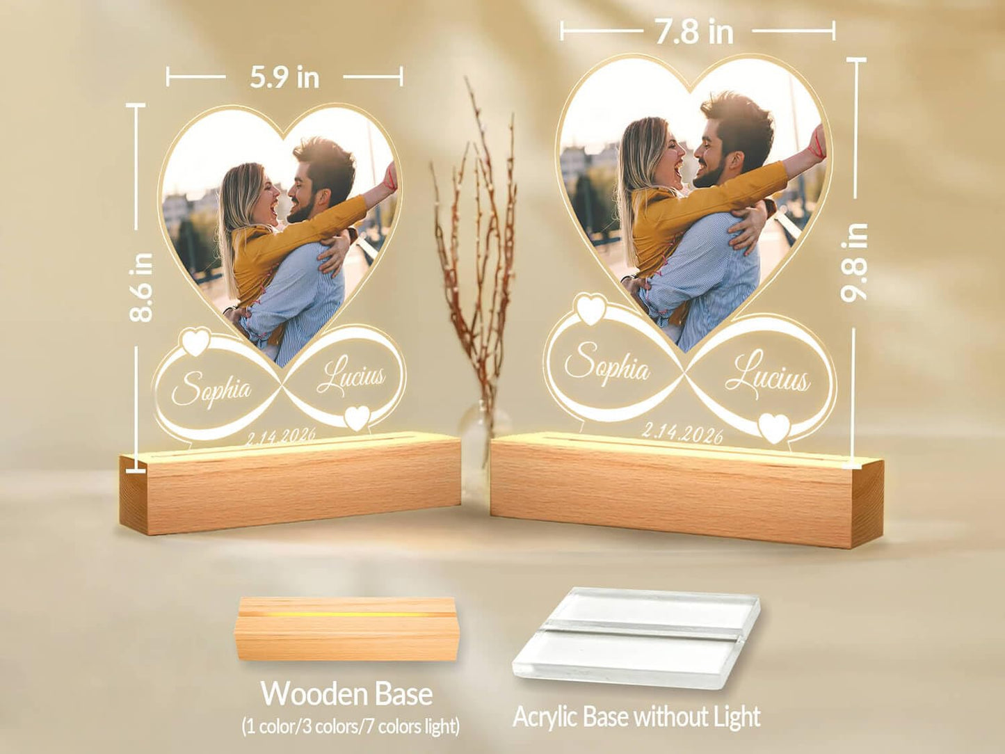 KoxSmar Custom Picture Frames, Personalized Photo Frame, Customized Picture Frames, Personalized Anniversary Photo Gifts for Women Men Her Him Girlfriend Boyfriend Couple