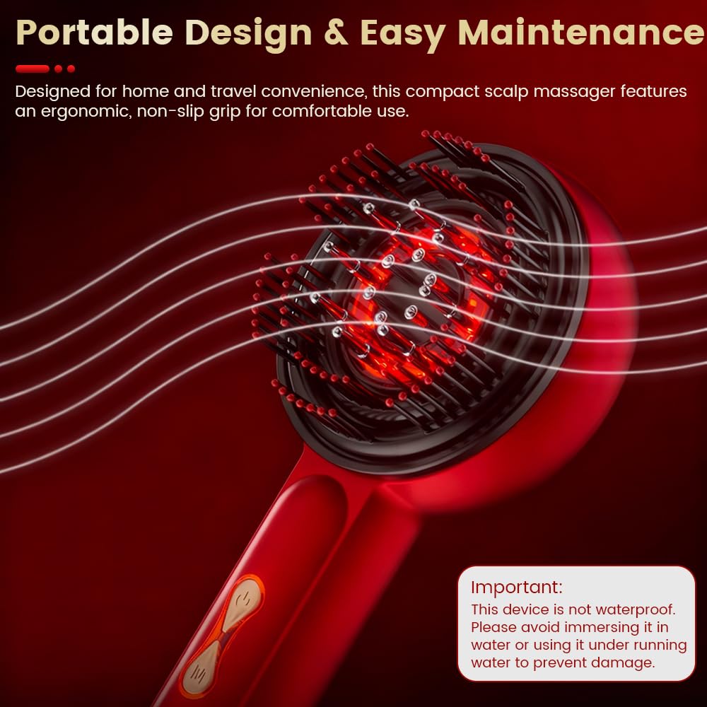 Dexmary 3-in-1 Scalp Massager for Hair Growth, Electric Hair Oil Applicator with EMS & Scalp Brush for Deep Cleansing, Rechargeable Head Massager for Scalp Care and Relaxation at Home