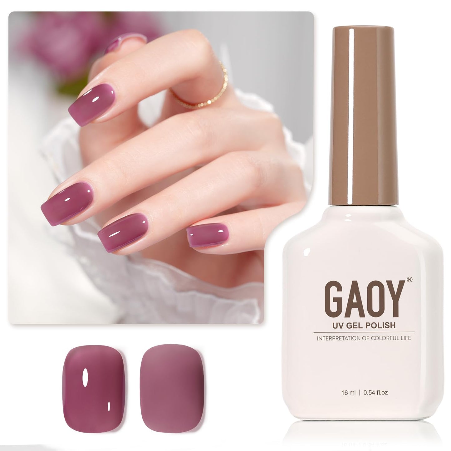 Sheer Light Pink Gel Nail Polish - 16ml UV Cure Jelly Milky White Peach for DIY Manicure & Pedicure