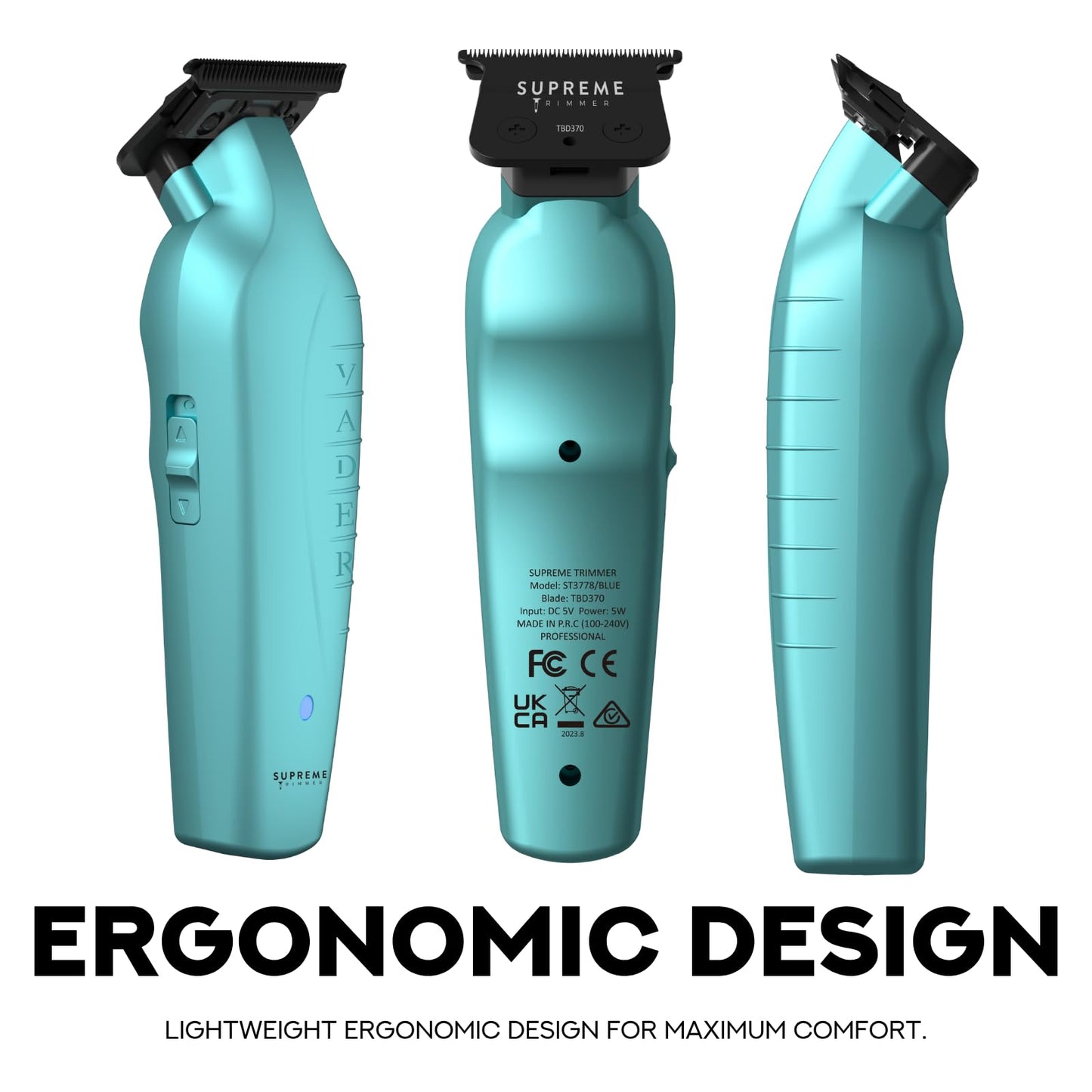 Supreme Trimmer Vader ST3778 – Professional Cordless Barber Liner | 210 Min Runtime, 7000 RPM Motor, Zero Gap DLC T-Blade, USB-C Fast Charging | Beard, Hair & Body