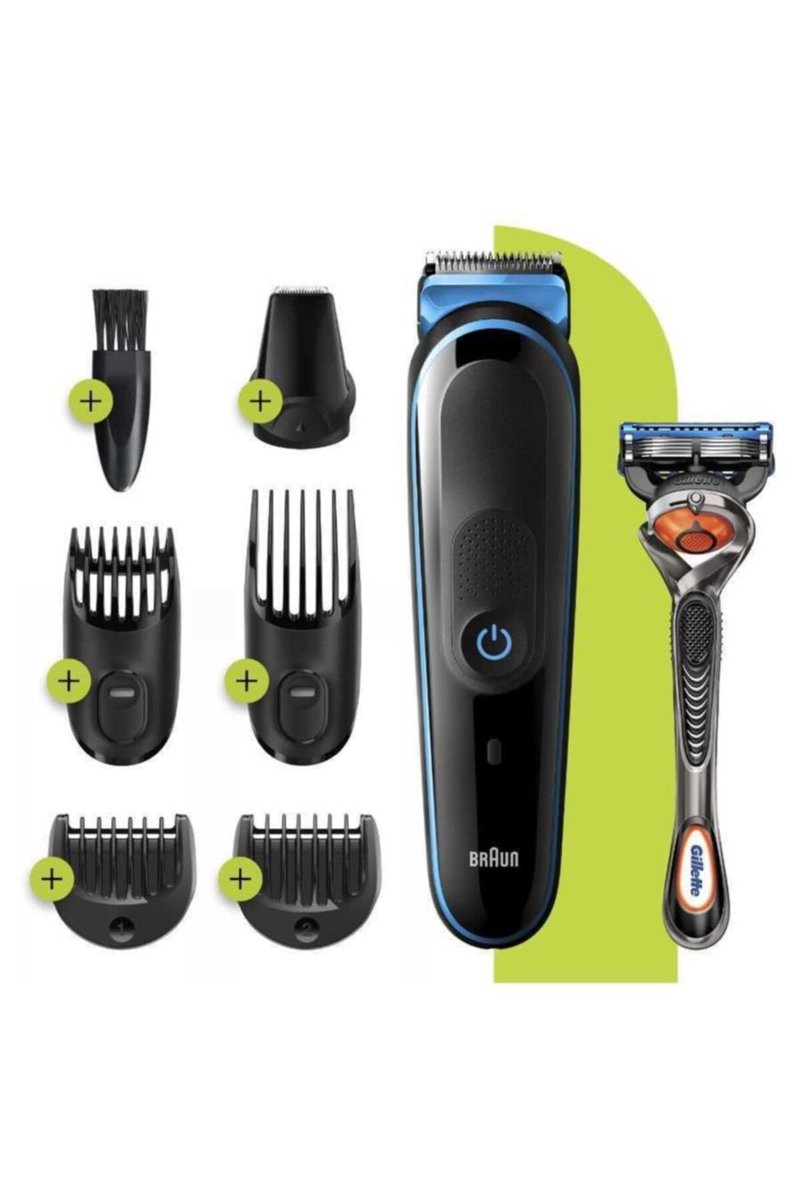 Braun Hair Clippers for Men MGK3245, 7-in-1 Beard Trimmer, Mens Grooming Kit, Cordless & Rechargeable with Gillette ProGlide Razor