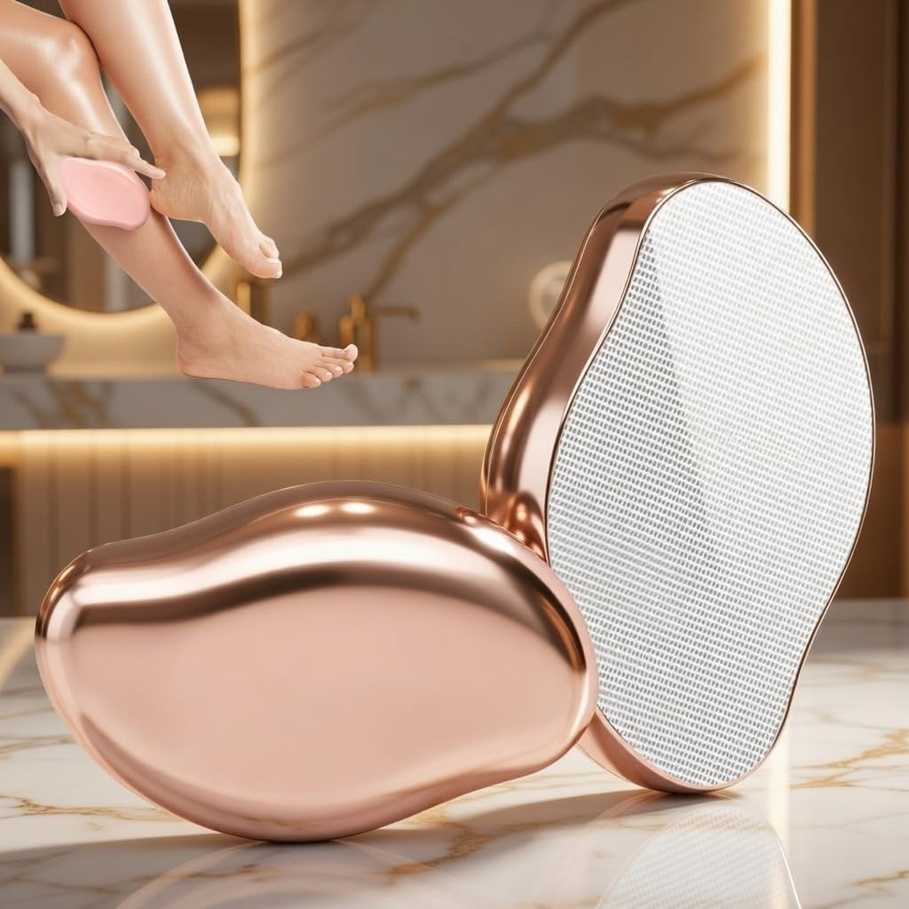 Crystal Hair Remover - Painless Glass Hair Eraser for Face, Leg, Body & Arm - Waterproof Epilator with Exfoliating Benefits - Compact & Travel-Friendly Design