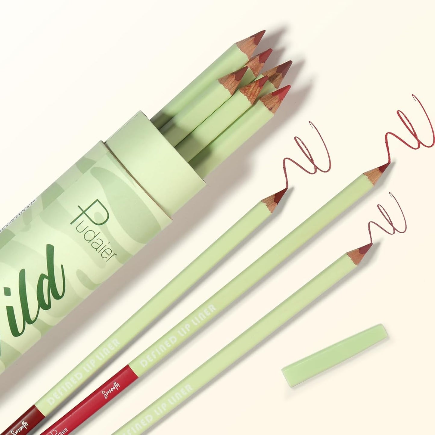 Pudaier 12-Color Lip Liner Set - Waterproof Matte Velvet Lip Liners | Long-Lasting, High Pigment, Creamy Smooth