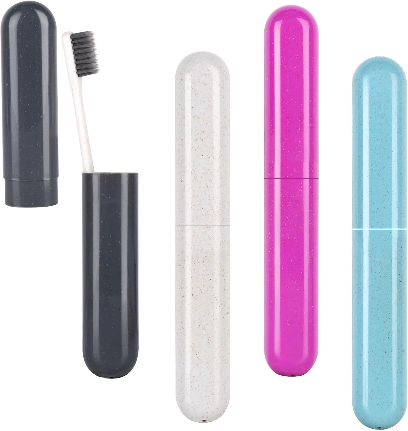 Travel Toothbrush Case - 4 Pack Portable Toothbrush Holders | Durable Plastic Containers for Travel, Camping, Home & School