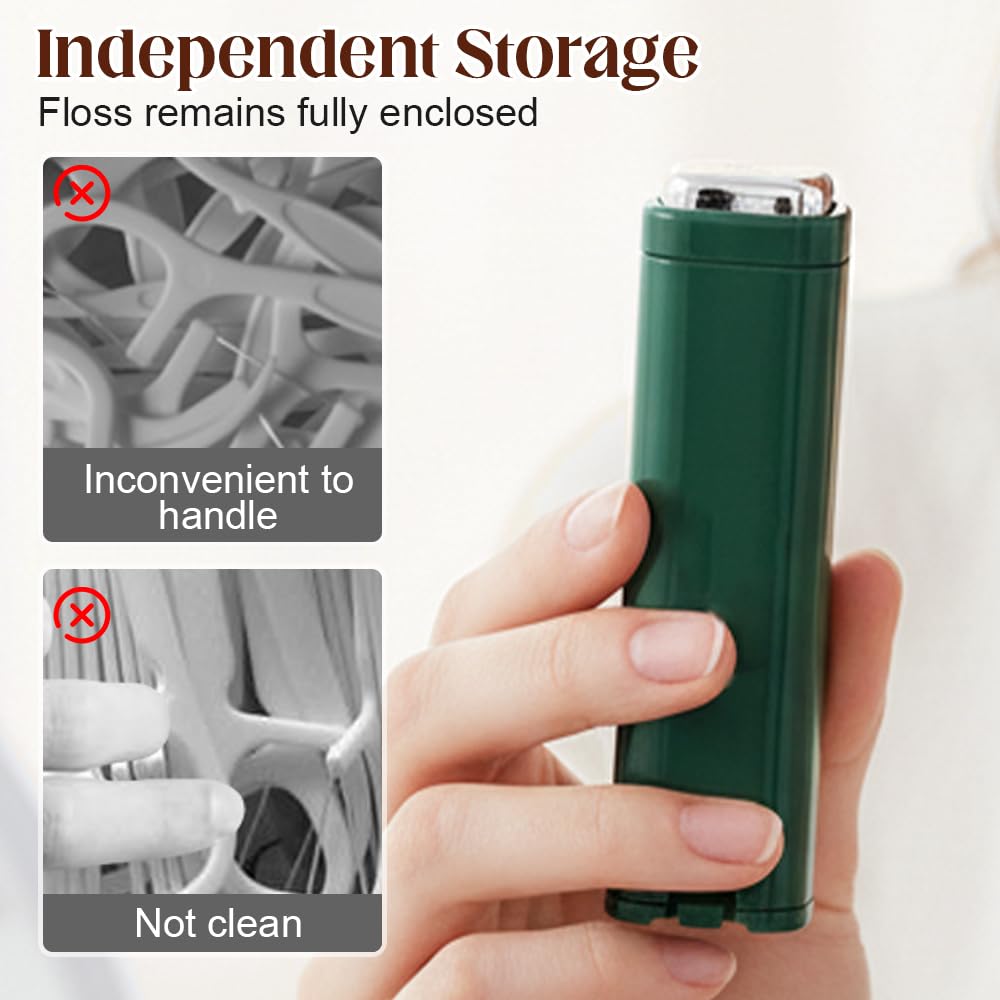 Portable Floss Dispenser with 100 Pcs Dental Floss, 2026 NEW Refillable for Home, Restaurant, and On-the-Go Oral Care for Family Hotel Travel (White)