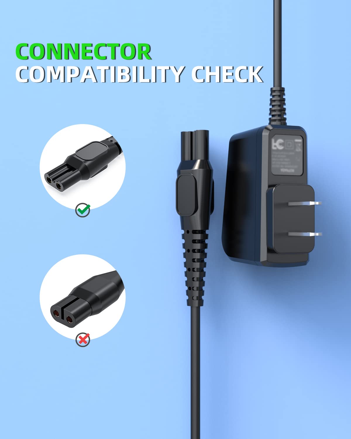 5FT HQ850 Power Cord Fit for Philips Norelco One Blade QP2630 QP2530 Shaver Razor Replacement Charger Supply Adapter