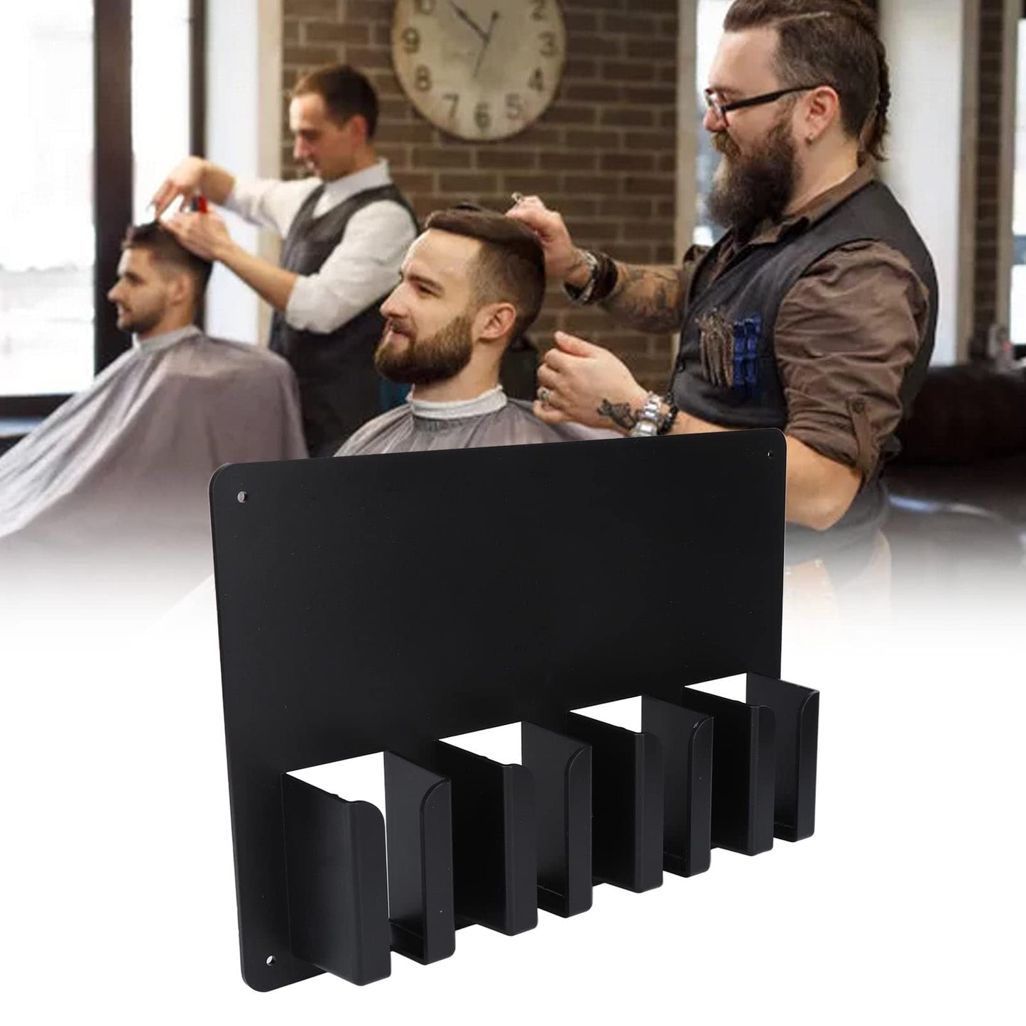 Agatige Hair Clipper Hanger Holder, Wall Mount Hair Clipper Storage Rack Large Storage Space Display Rack Hanging Barber Work Station Clipper Holder for Home Hair Salon