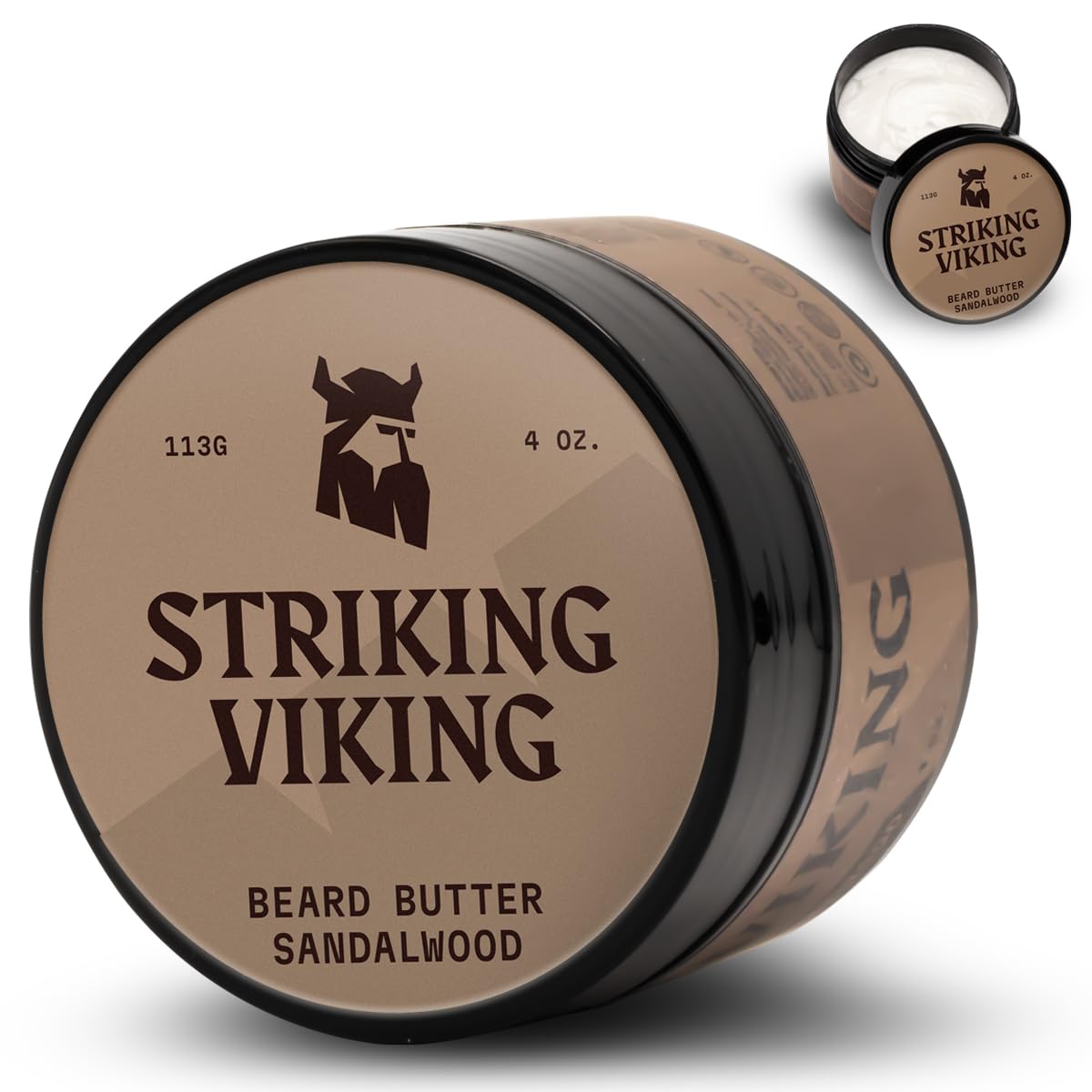 Striking Viking Beard Butter - Non Greasy Beard Butter for Men with Natural ingredients 4oz - Keep your Beard Hydrated & Refreshing with Beard Cream